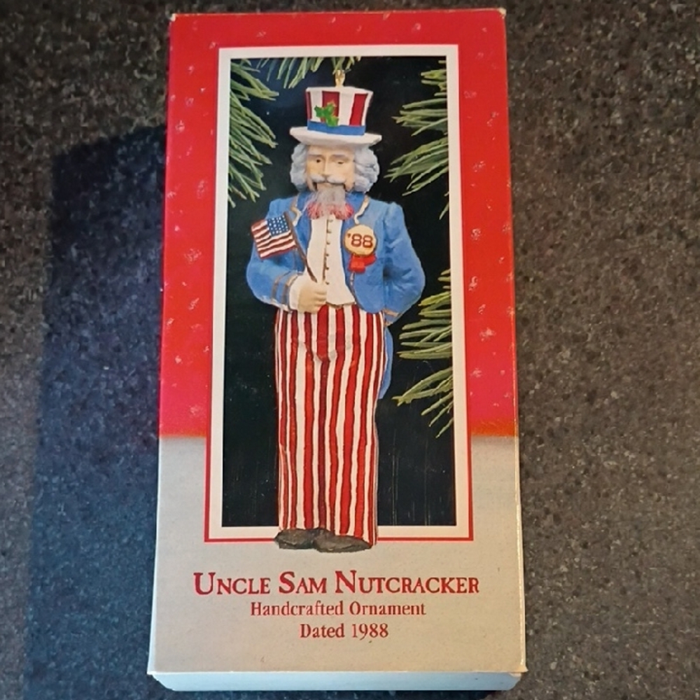 Hallmark Uncle Sam Nutcracker Ornament - Red, White, Blue